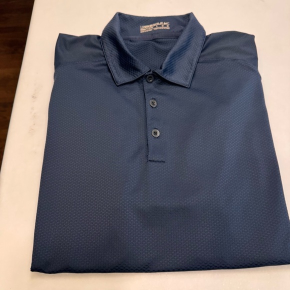 NIKE GOLF Men's Size L FIT-DRY Short Sleeve Navy Blue Polo Shirt - Picture 10 of 12